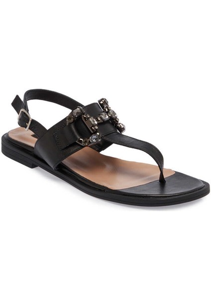 Siyah Hakiki Deri Kadın Sandalet - K24Y1SN67409-A23 indirimleri