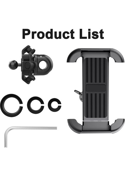 Motosiklet Dikiz Aynası Telefon Tutucu – Anti Titreşimli, Tek Elle Kilitleme, 360° Döner, 4.7–7.2 Inç Uyumlu, 10–14 mm Ayna Bağlantı Aparatlı | ZR1042 modelleri