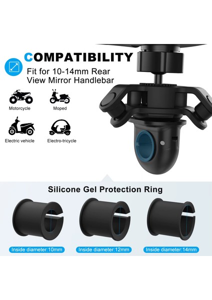 Motosiklet Dikiz Aynası Telefon Tutucu – Anti Titreşimli, Tek Elle Kilitleme, 360° Döner, 4.7–7.2 Inç Uyumlu, 10–14 mm Ayna Bağlantı Aparatlı | ZR1042 fırsatları
