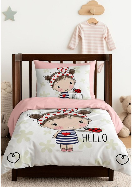 Dijital Baskılı 3D Pamuklu doğan Bebek Nevresim Takımı Hello Girl fırsatları