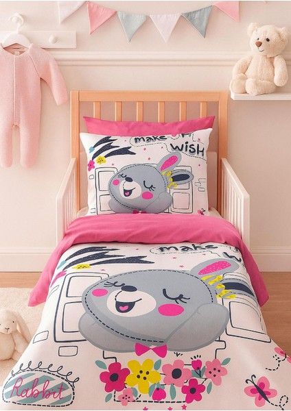 Dijital Baskılı 3D Pamuklu Yenidoğan Bebek Nevresim Takımı Wish Rabbit fiyatları