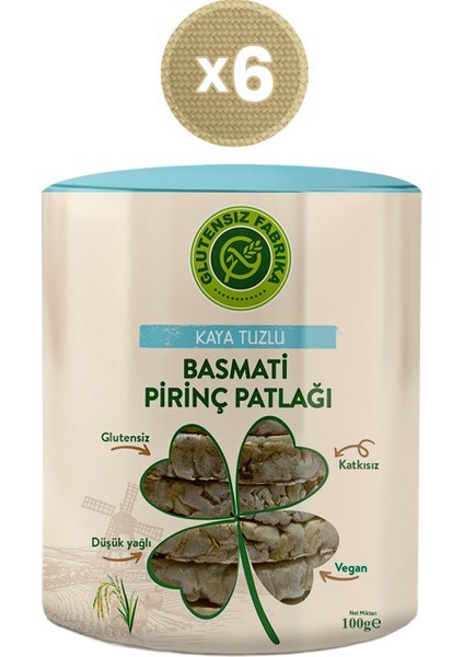 Kaya Tuzu Basmati Pirinç Patlağı 90G x 6 Paket (Glütensiz & Vegan)