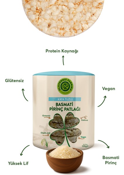 Kaya Tuzu Basmati Pirinç Patlağı 90G x 6 Paket (Glütensiz & Vegan) modelleri