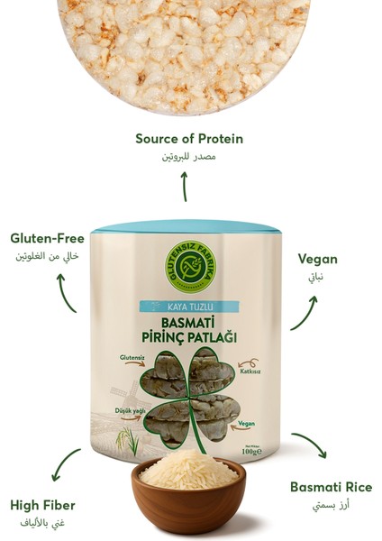 Kaya Tuzu Basmati Pirinç Patlağı 90G x 6 Paket (Glütensiz & Vegan) fırsatları