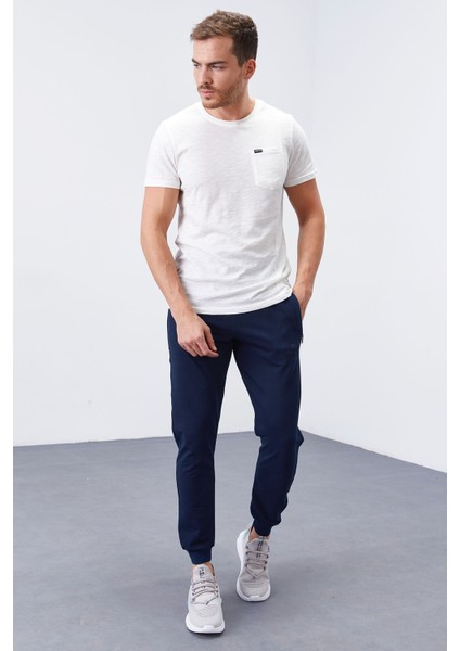 İndigo Fermuar Cepli Dar Kalıp Jogger Erkek Eşofman Alt - 84343