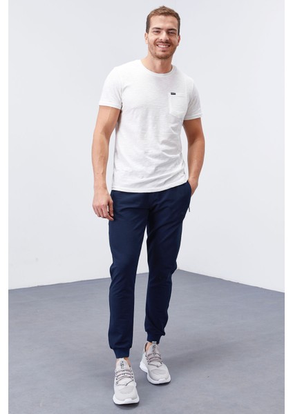İndigo Fermuar Cepli Dar Kalıp Jogger Erkek Eşofman Alt - 84343