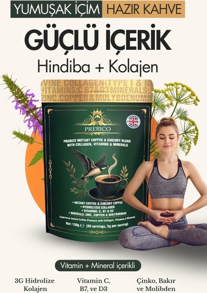 , Prebiyotik, Kolajen, Multivitamin, Multimineral ve Hindiba Içeren Hazır Detoks Kahvesi fiyatları