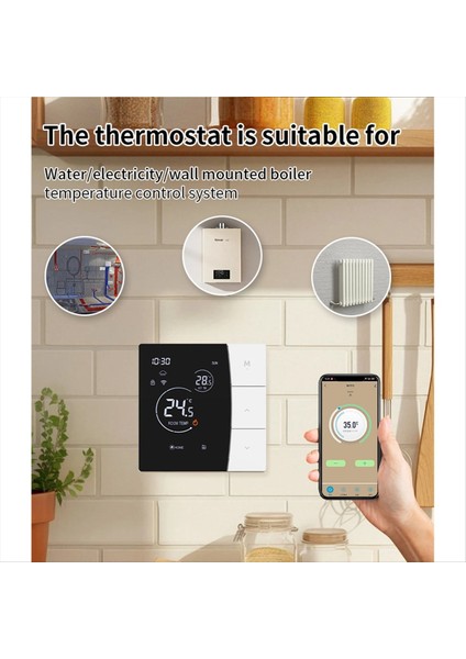 Arkadan Aydınlatmalı Çocuk Kilidi 16A Elektrikli Isıtma ile Su Yerden Isıtma Için Akıllı Wifi Termostat Kontrol Cihazı (Yurt Dışından) modelleri