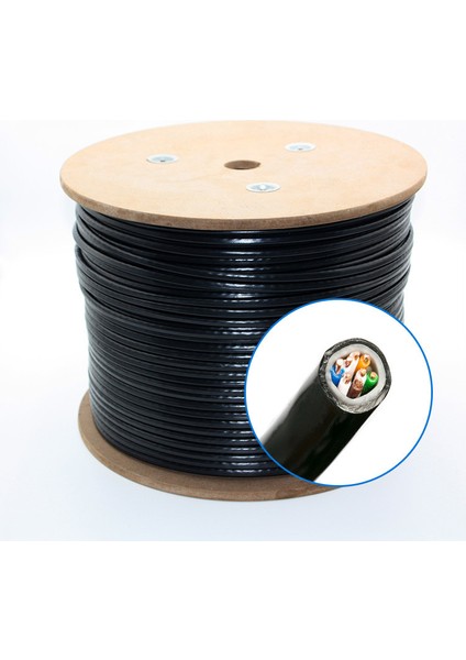 Utp Cat6 Outdoor Dış Ortam Cat6 Kablo - Çift Kılıflı (Double Jacket) 23AWG - 305 Metre