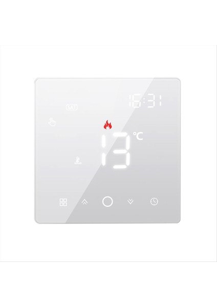 Tuya Wi-Fi Akıllı Termostat Yerden Isıtma Termostatı Elektrikli Isıtma Su Isıtma Cep Telefonu Kontrolü LED Dokunmatik Beyaz (Yurt Dışından)