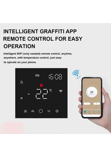 Tuya Wi-Fi Akıllı Termostat Yerden Isıtma Termostatı Elektrikli Isıtma Su Isıtma Cep Telefonu Kontrolü LED Dokunmatik Beyaz (Yurt Dışından) modelleri