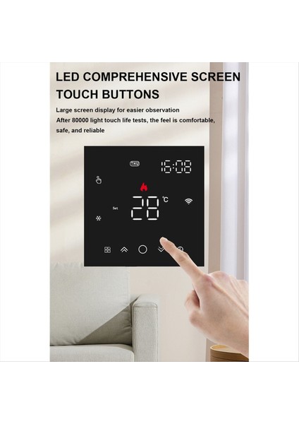 Tuya Wi-Fi Akıllı Termostat Yerden Isıtma Termostatı Elektrikli Isıtma Su Isıtma Cep Telefonu Kontrolü LED Dokunmatik Beyaz (Yurt Dışından) fırsatları