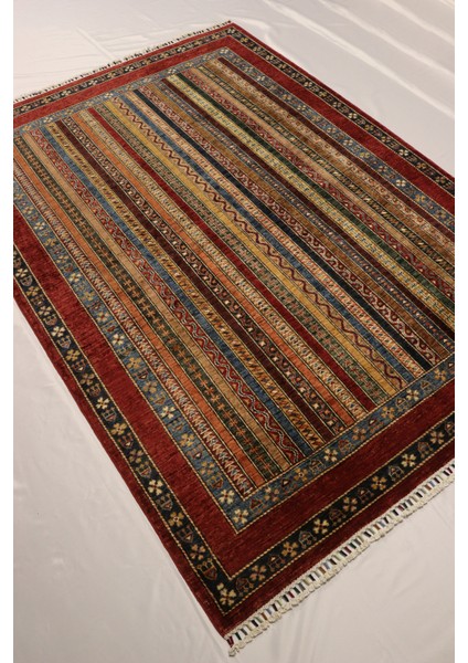 El Dokuma Afgan Halı Şal Desenli Kırmızı Renk 4 Metre Kare fiyatları