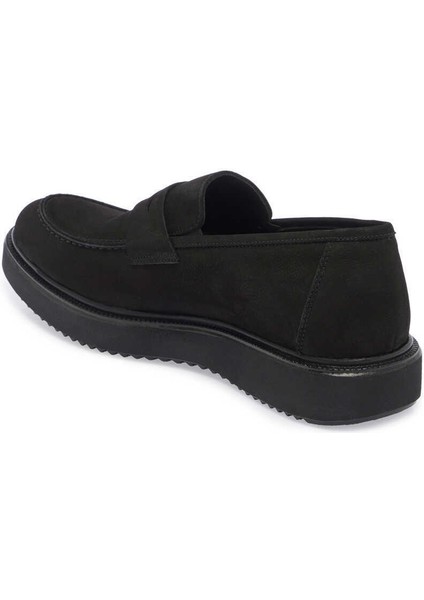 Siyah Hakiki Deri Erkek Casual Ayakkabı - E24S1AY56944-A64