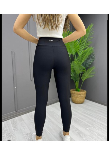 Kadın Yüksek Bel Spor Tayt - Siyah - Kahverengi fırsatları