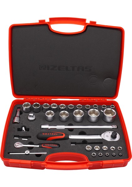 Izeltaş 1/4, 1/2 Altı Köşe Lokma Anahtar Takımı (35 Parça)