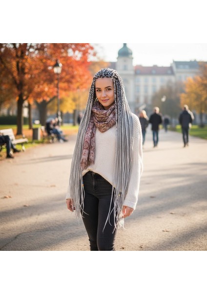 Afrika Örgüsü ve Rasta Için Sentetik Saç / Açık Gri