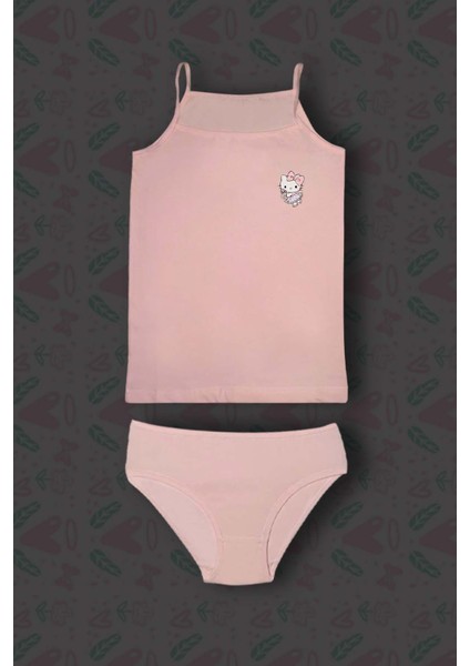 3'lü Kız Çocuk Animal Baskılı Pamuklu Atlet Külot Çamaşır Takımı modelleri