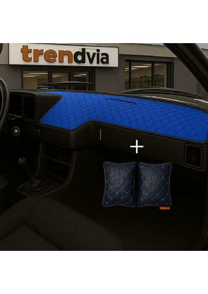 Tofaş Şahin Doğan Kartal Alçak Ön Göğüs Mavi-Siyah Torpido Kılıfı / Siyah-Mavi Boyun Yastığı