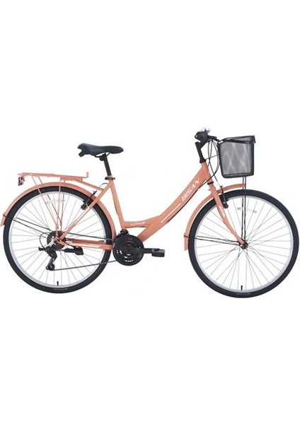 Lotus Kadın Şehir Bisikleti 34CM V 24 Jant 21 Vites Mercan Beyaz