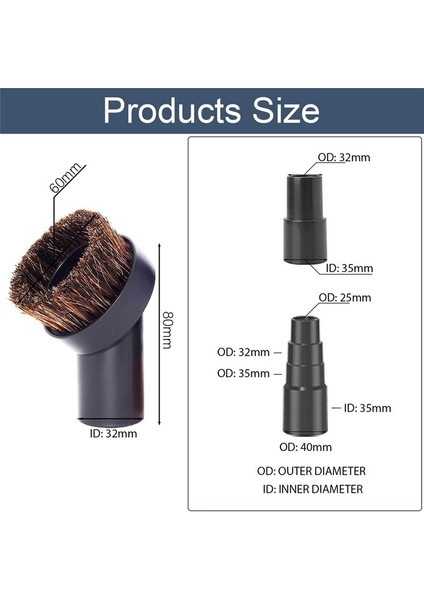 Yuvarlak At Kaçı Vakum Toz Fırçası Bağlantısı, 1 1/4 Inç Veya 1 3/8 Inç Hortum ile Çoğu Elektrikli Süpürge ile Uyumlu (Yurt Dışından) fiyatları