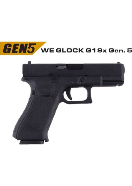 We Glock G19X Gen5 Siyah Gbb Airsoft Tabanca