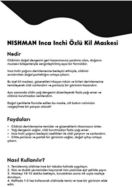 450 gr Kil Özlü Yüz Maskesi Tüm Cilt Tipleri İçin Arındırıcı Etki