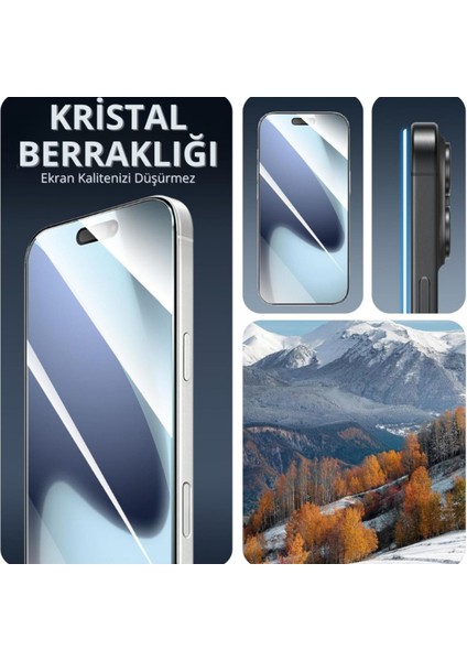 Iphone 17 Şeffaf Ekran Koruyucu Antisitatik Cam 360 Kaplama Darbelere Dayanıklı Esnek Cam Hd Görüntü Kalitesi