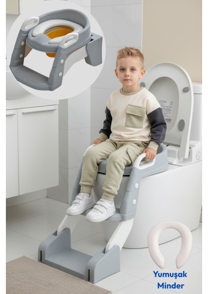 Latrina Çocuk Tuvaleti Lazımlık, Tuvalet Adaptörü , Merdivenli Tuvalet Eğitim Seti