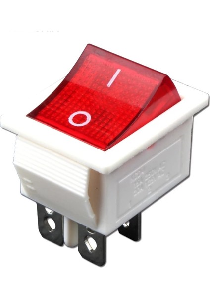 MR-104B Geniş Kırmızı Işıklı Anahtar On-Off 4p Beyaz Kasa