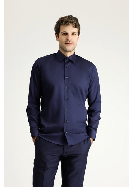 Uzun Kol Slim Fit Dar Kesim Klasik Leke Tutmaz Pamuk Gömlek modelleri