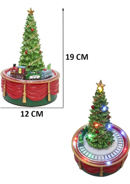Yılbaşı Hediyelik Hareketli Işıklı Yılbaşı Ağacı Müzik Kutusu 19 cm fiyatları