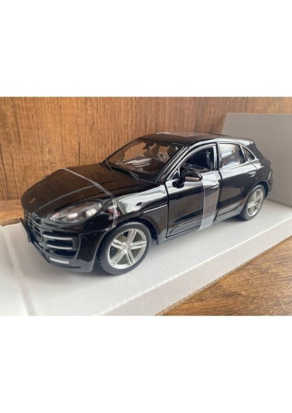 Porsche Macan Model Araba Diecast Porsche Araba Siyah Metal Kapıları Kaput Açılır