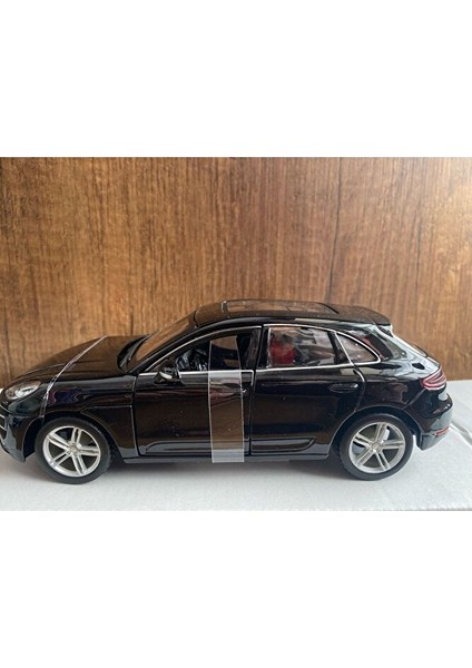 Porsche Macan Model Araba Diecast Porsche Araba Siyah Metal Kapıları Kaput Açılır modelleri