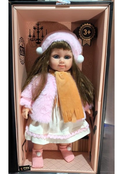 Pembe Elbiseli Kutulu Bebek 40 Cm.