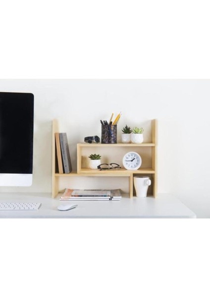 Natürel Ahşap 2 Modül Çok Amaçlı Raf, Banyo ve Mutfak Için Şık Tasarım