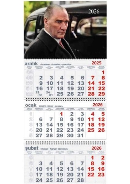 2026 Gemici Duvar Takvimi Atatürk fiyatları