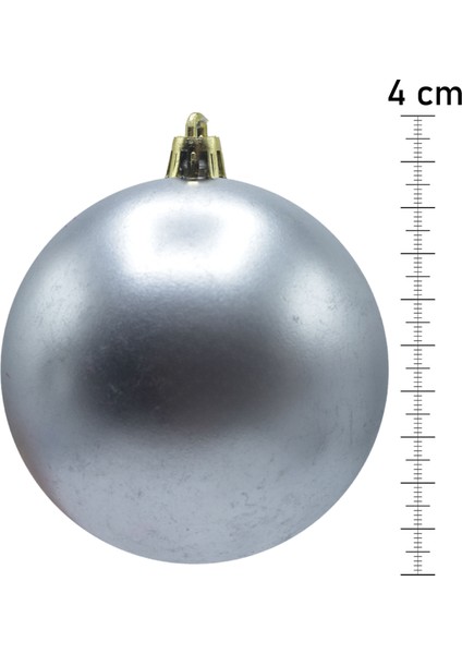 4 cm 12LI Gümüş Cici Top Mat Yılbaşı Ağacı Süs fiyatları