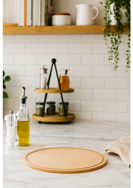 Ahşap Sunum Tahtası Servis Tabağı Peynir Servisi Pizza Sunum Tahtası Servis Tahtası 30 cm