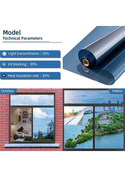 Pencere Yalıtım Filmi 30* 100 cm Mavi (Yurt Dışından) modelleri