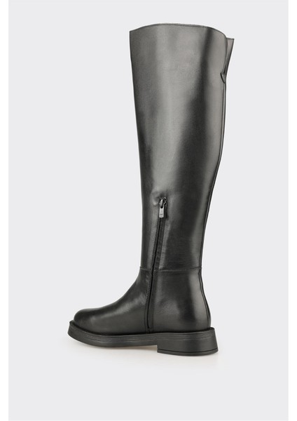 Siyah Deri Kadın Çizme modelleri