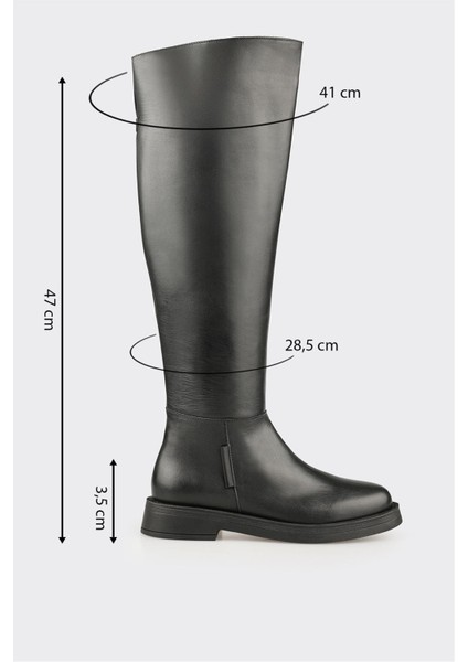 Siyah Deri Kadın Çizme indirimleri