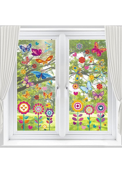 Çiçek Kelebek Statik Pencere Yapıştırması (Yurt Dışından)
