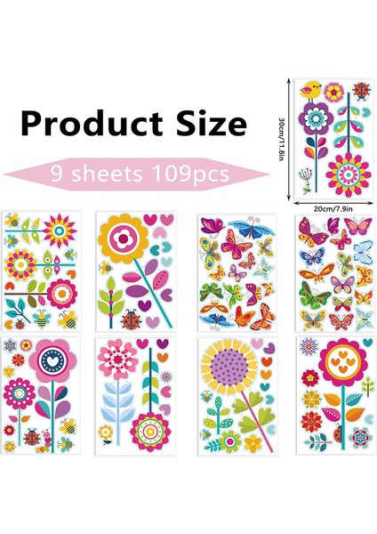 Çiçek Kelebek Statik Pencere Yapıştırması (Yurt Dışından) modelleri