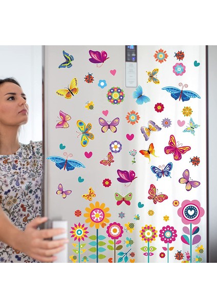 Çiçek Kelebek Statik Pencere Yapıştırması (Yurt Dışından) fırsatları