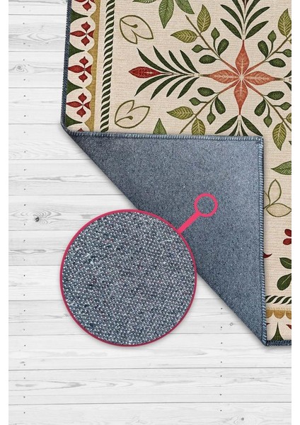 Çiçek Desenli Halı, Iskandinva Bohem Oda Dekoru Için Zeytin Yeşil Kırmızı ve Bej Yıkanabilir Halı, Minimal Ev Dekoru fiyatları