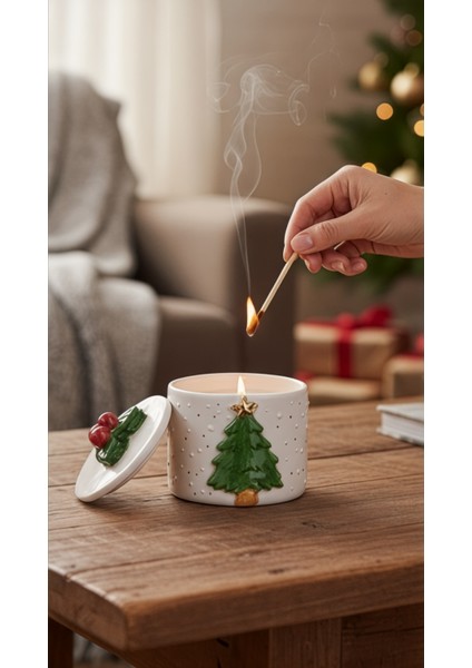 24K Altın Süslemeli Çam Ağacı ve Kar Temalı Seramik Mumluk Yılbaşı Yeni Yıl Hediyesi indirimleri