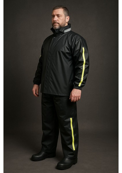 Motosiklet Yağmurluk Pvc Dikişsiz Alt - Üst Takım (Su Geçirmez Garantili)