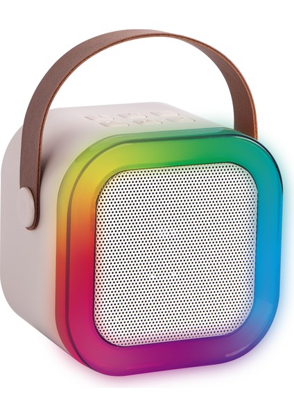 MD-27BT Naos Krem Usb+Tf+Bluetooth Wireless Karaoke Mikrofonlu 5W 800MAH Taşınabilir Speaker fiyatları