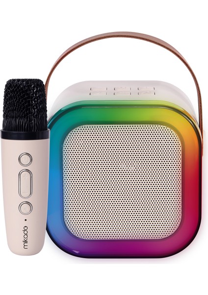 MD-27BT Naos Krem Usb+Tf+Bluetooth Wireless Karaoke Mikrofonlu 5W 800MAH Taşınabilir Speaker modelleri